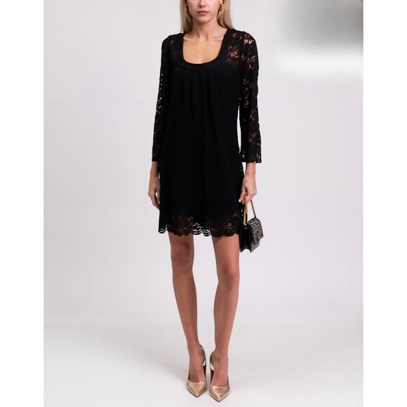 Sz2 Diane von Furstenberg Authentic Mini Black Lace Dress – Perfect LBD! - Picture 1 of 14